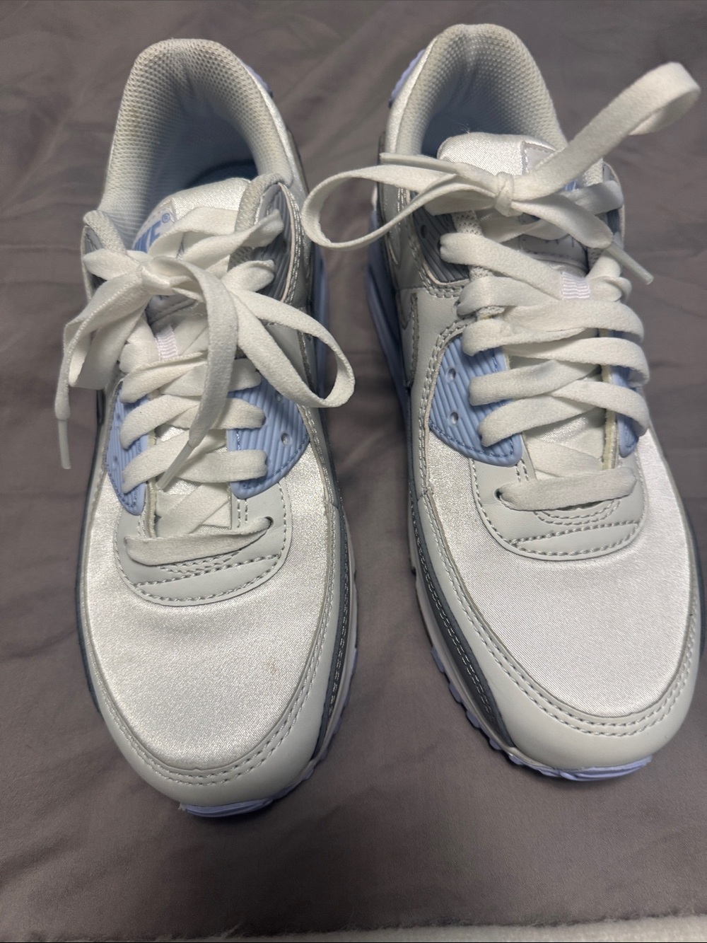 Nike Air Max 90 Sneakers – White Gray Lavender/Blue – Women’s 7.5